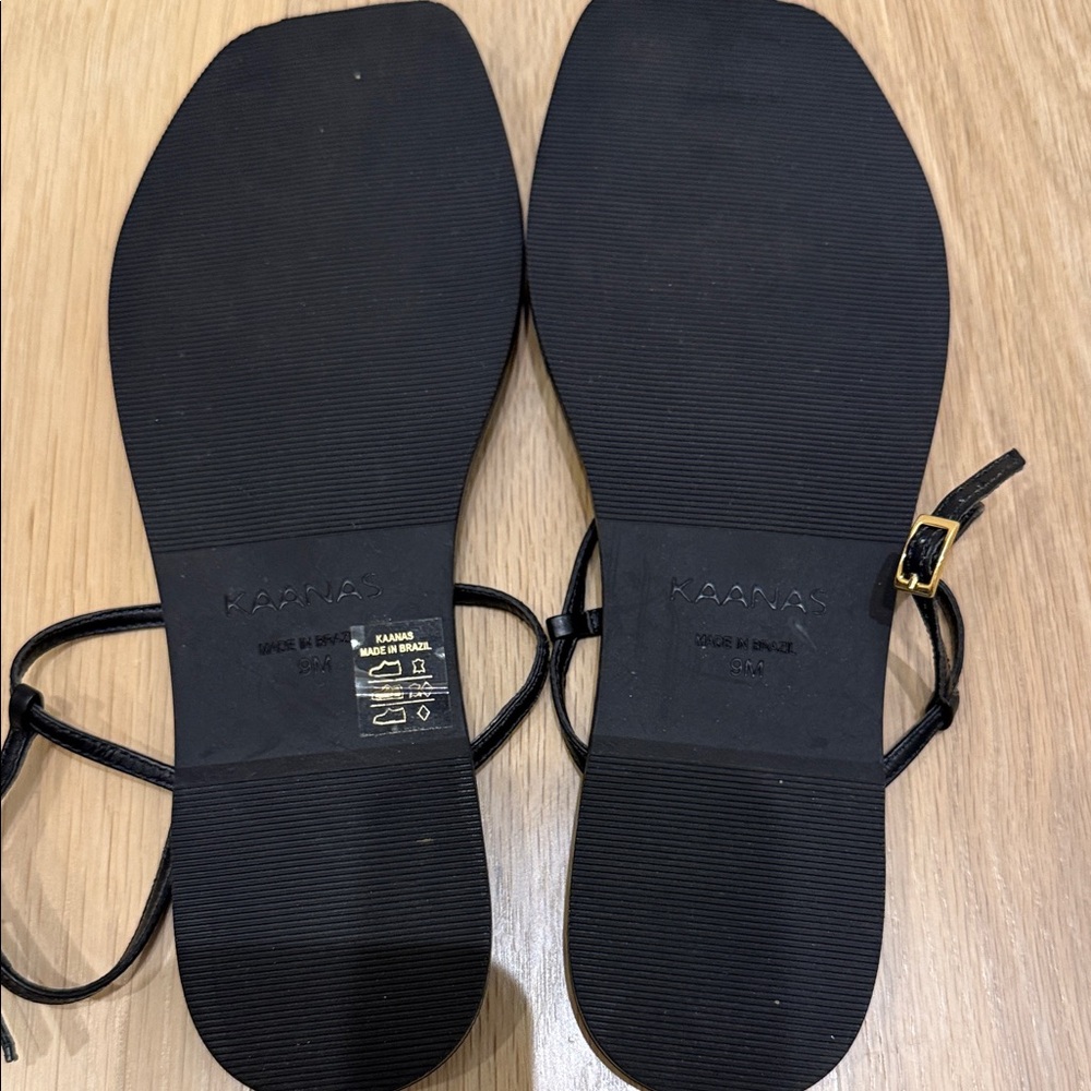 Kaanas Black Strappy Sandals - Picture 2 of 2